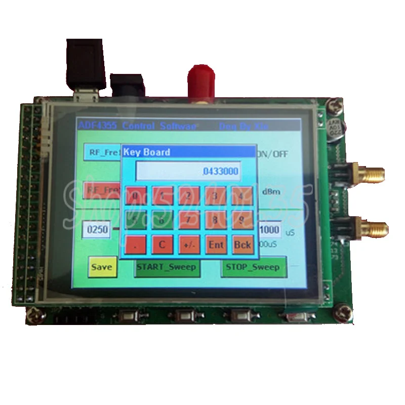 ADF4355 Module Touch Color Screen Sweep RF Signal Source VCO Microwave Frequency Synthesizer PLL 250M-6.8G