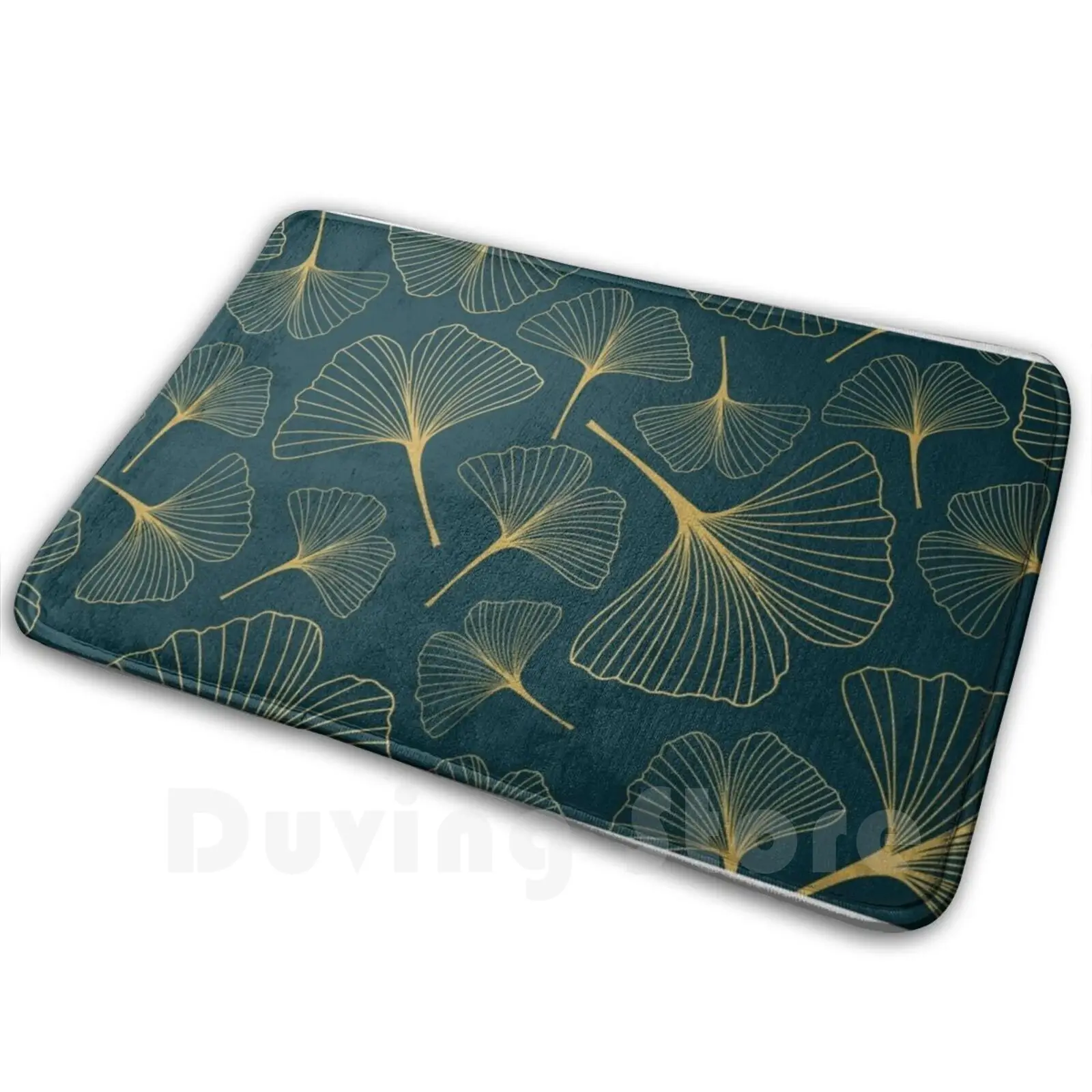 Gold Foil Ginkgo Leaf Soft Non-Slip Mat Rug 1163 Carpet Cushion Ginkgo Leaf Gold Japan Japanese Bilboa Nature Tree Plant