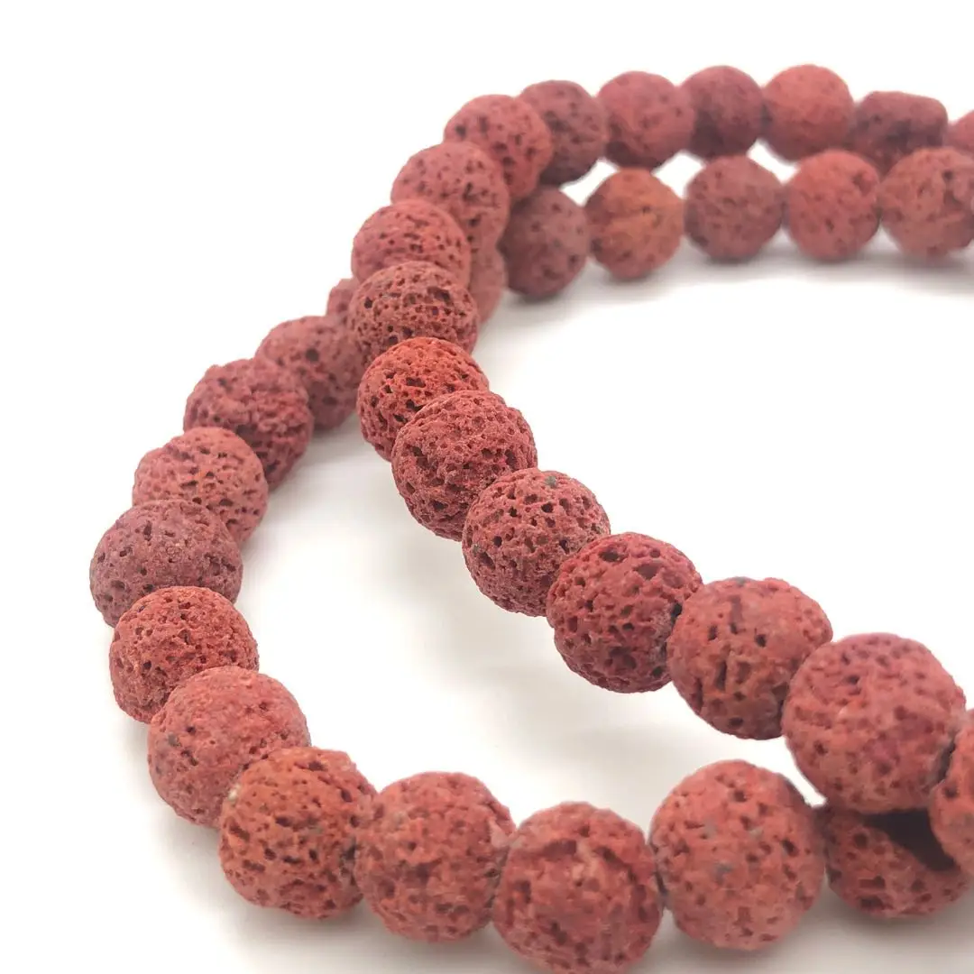 Fashion Colorful Volcanic Lava Stone Round Loose beads Natural Stone Rock Ball DIY For Jewelry Charm Bracelet 15\'