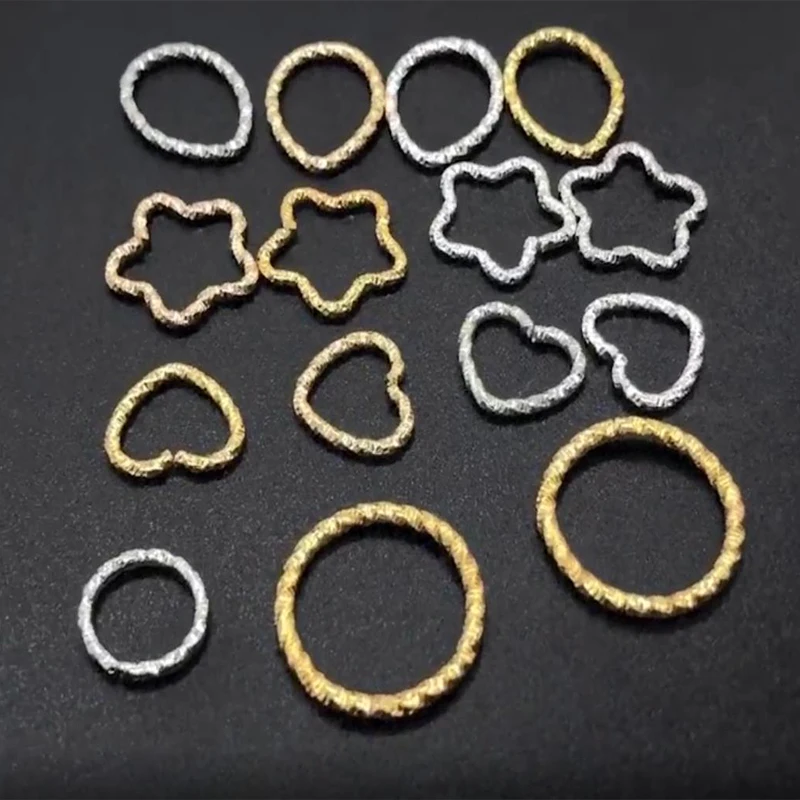 50Pcs/Lot Jump Rings Star Heart Drops Twisted Open Split Rings Connector DIY Jewelry Makings Findings Supplies