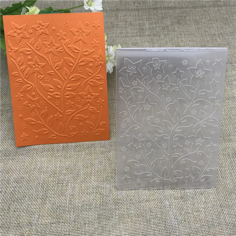 Star leaf background Flower print DIY Plastic Embossing Folders for DIY Scrapbooking Paper Craft/Card Making Decoration Supplies