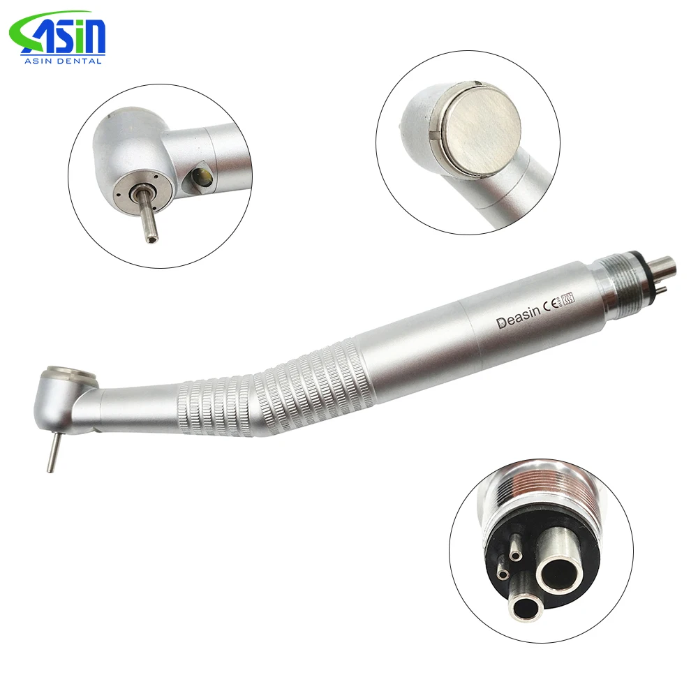 Dental LED Light E-generator Push Button High Speed Handpiece Air Turbine Triple Water Spray Hand Piece Dentist Tools