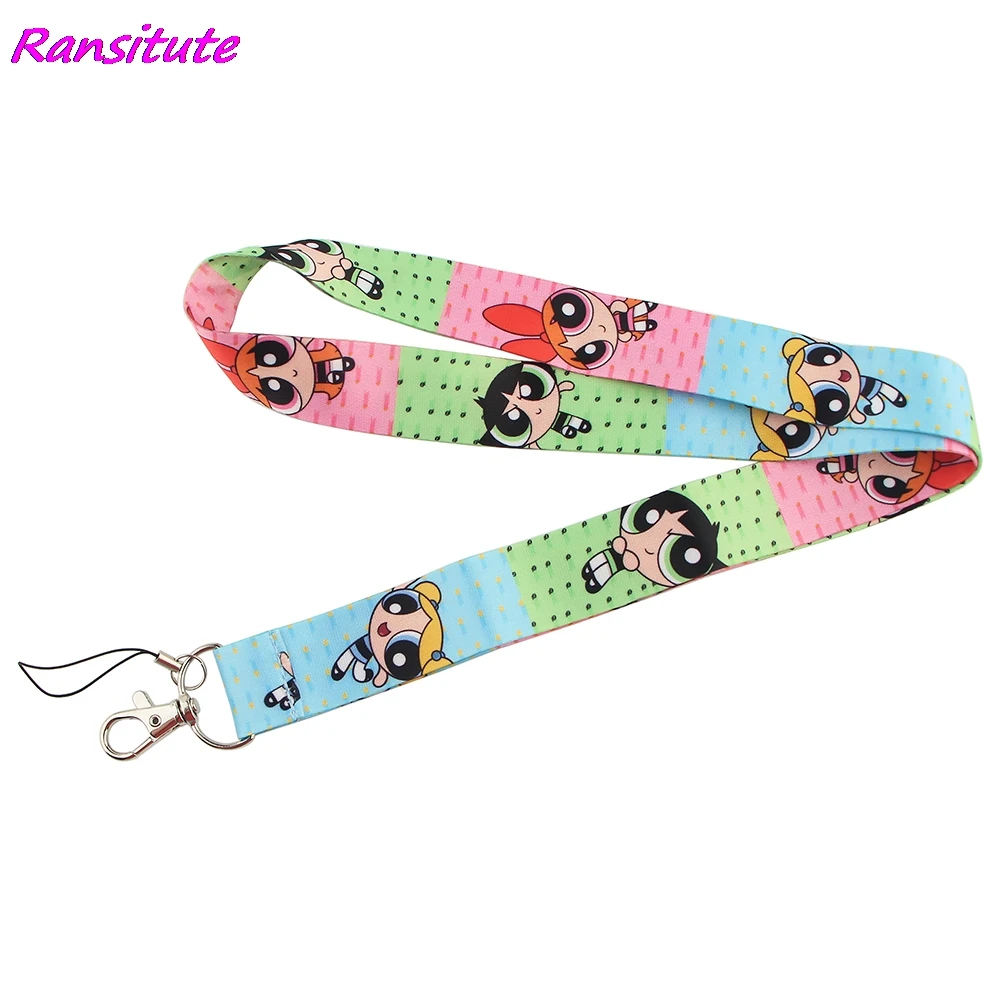 Ransitute R1998 Cartoon Girl Personality Card Holder ID Holder Bus Card Holder Staff Card Lanyard For Keys Phone DIY Hang Rope