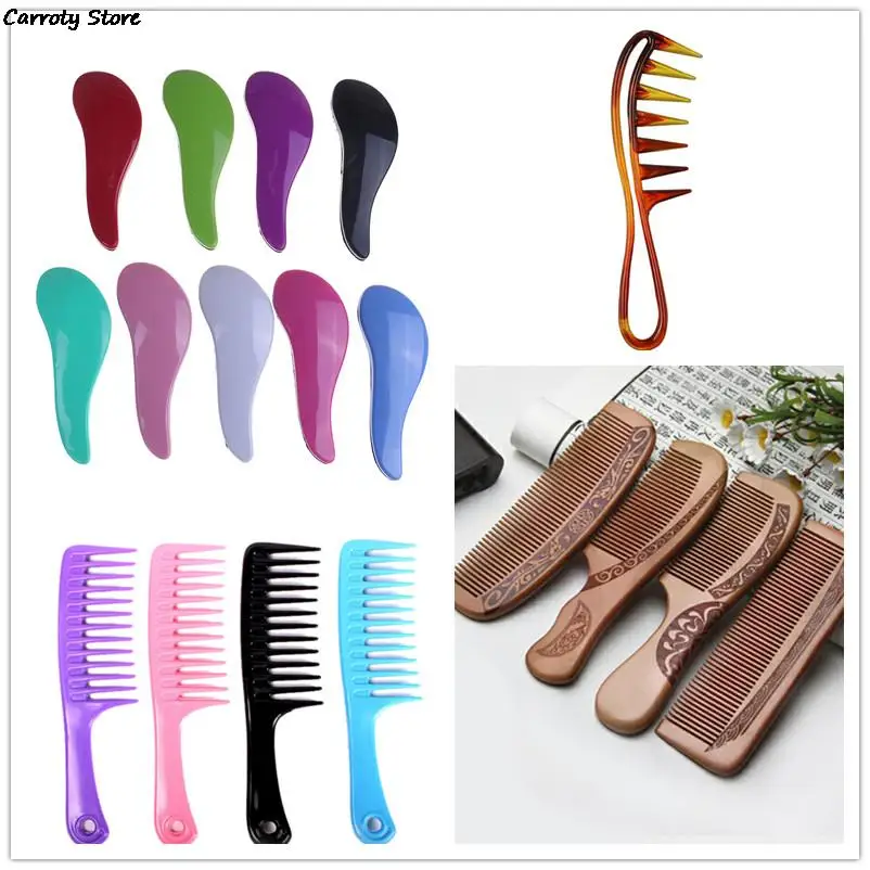 Baby Kids and Women Detangling Hair Brush Combs Salon Gentle Anti-static Brush Tangle Wet Dry Bristles Handle Curly