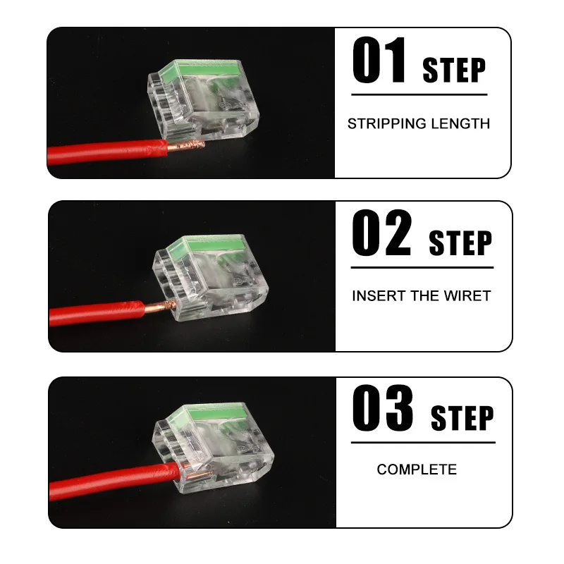 10 PCS Mini Quick Wire Connector 252 253 254 255 Universal Compact Wiring Conductor Push-in Terminal Block For LED Conector