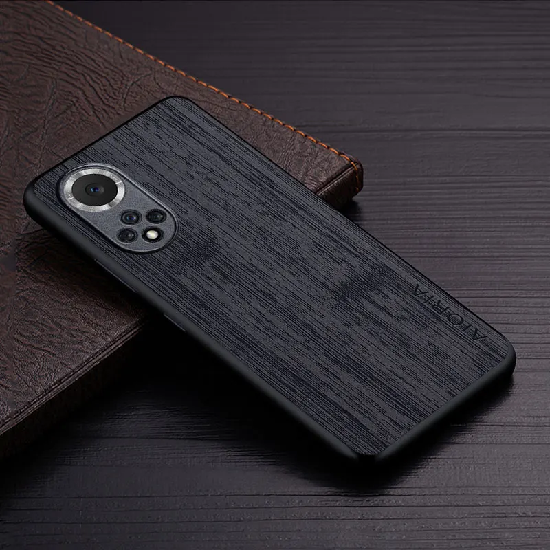 Case for Honor 50 Pro SE funda bamboo wood pattern Leather phone cover Luxury coque for huawei honor 50 case capa