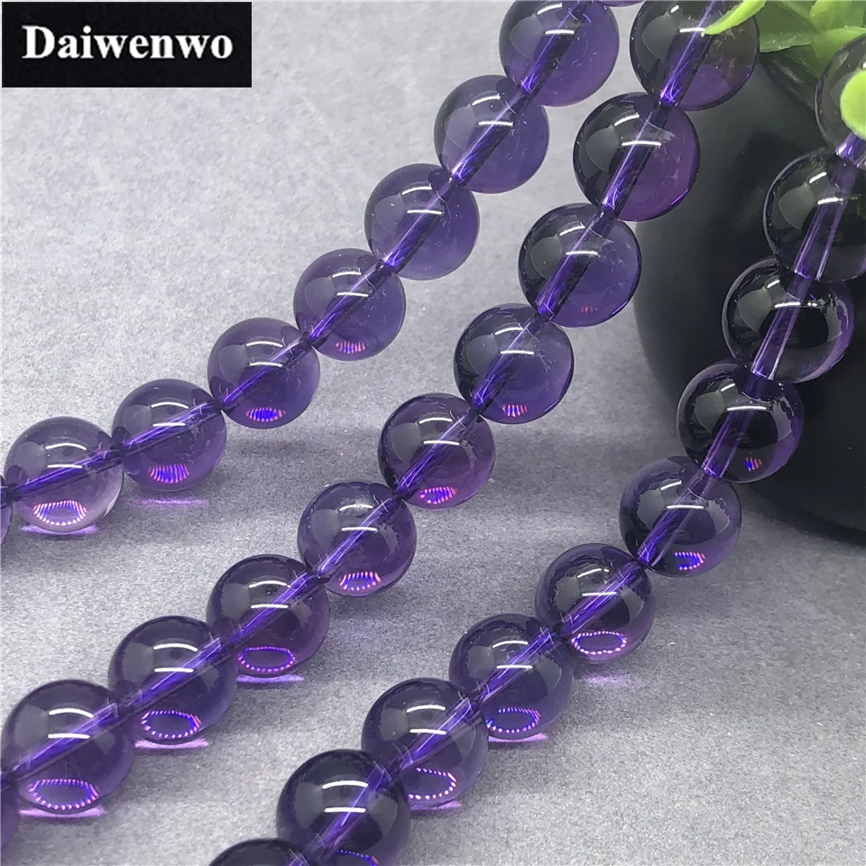 

AAAAA Amethyst Beads 6/8/10mm Round Natural Loose Stone Diy for Bracelet Women