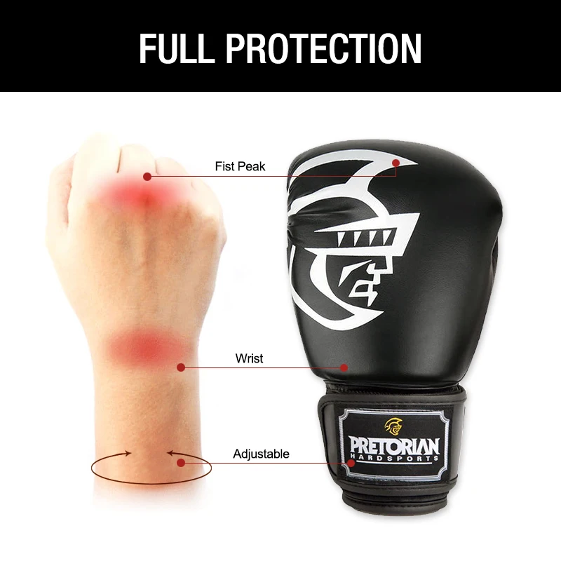 PRETORIAN-PU Kick Boxing Gloves for Men, Muay Thai Boxing, Punching Gloves, KD, MMA, 10oz, 12oz, 14oz, 16oz