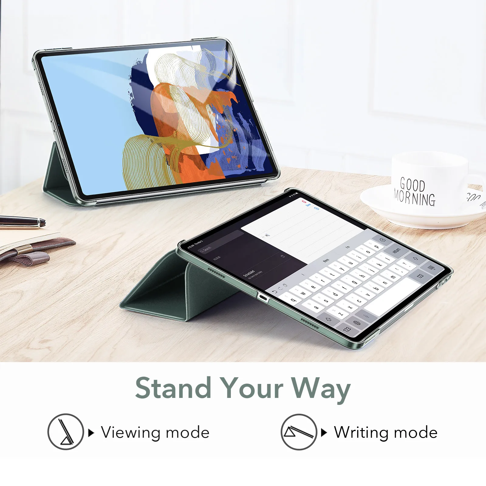 ESR for iPad Pro 11 Case for iPad Air 5 4 Case for iPad Pro 12.9 Cases for iPad mini 6 Ascend Trifold Hard Back Protective Cover