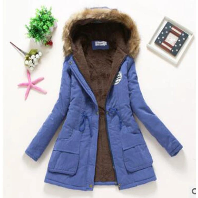 

Winter Coat for Women Slim XXXL Size Outwear Medium-Long Cotton Padded Coat Thick Warm Hooded Parka Mujer Women's Casual Jacket