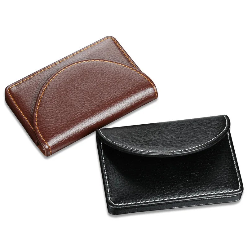 EZONE 10*6.2CM Leather Business Card Case Men\'s Credit Card Holder Fashion Horizontal Version High Quality Korean Version Gift