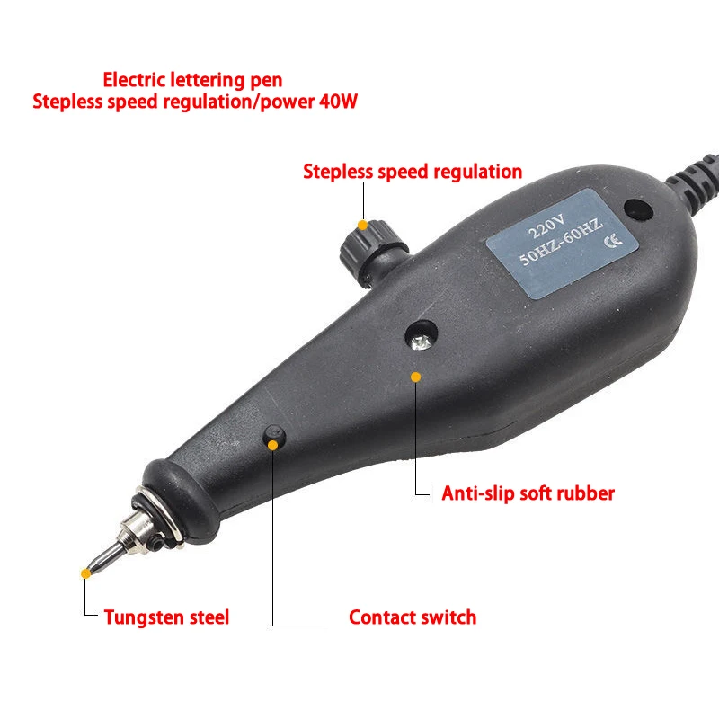 Imagem -04 - Gravação Elétrica Gravura Caneta Máquina Plotter Pontas de Cinzel Metal Madeira Vidro Plástico Superfície de Pedra Letras 220v