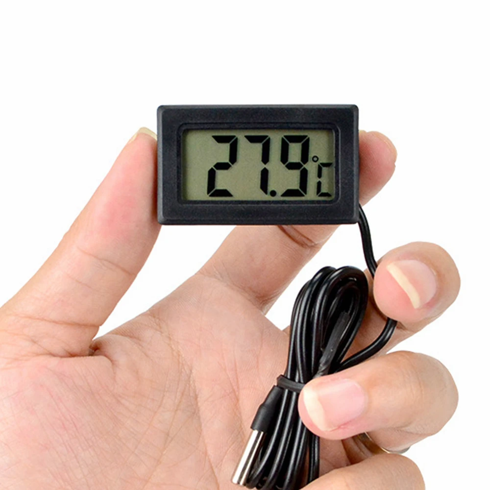 Mini Digital Thermometer Hygrometer LCD Indoor Convenient Temperature Sensor Humidity Meter Gauge Instruments with Cable Battery