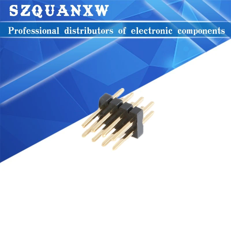 10PCS 1.27mm  Double Row Male 2~40P Breakaway PCB Board Pin Header Connector Strip Pinheader 2*3/4/5/6/7/8/10/12/15/20/40p 3-50P