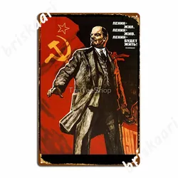 Vintage Soviet Ussr Cccp Lenin Forever Poster Metal Signs Wall pub Garage Club Vintage Poster Tin sign Posters