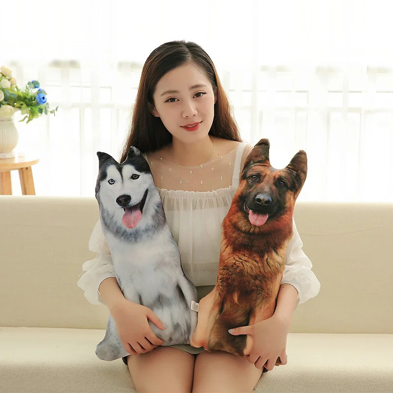 3D Puppy Shape Cushion Throw Pillow PP Cotton Inner Cartoon Puppy Sleeping Chair Pillow Plush Gift For Children Home Decor