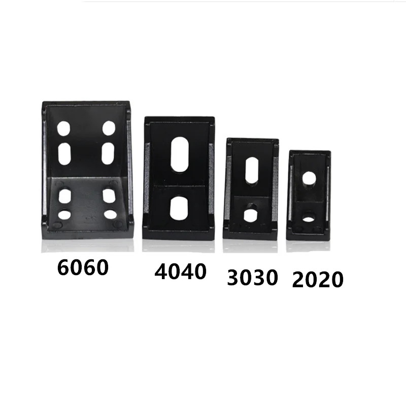 1/5/10pcs 2020 2028 3030 4040 4080 6060 8080 black thickened aluminum profile connector CNC router aluminum angle bracket