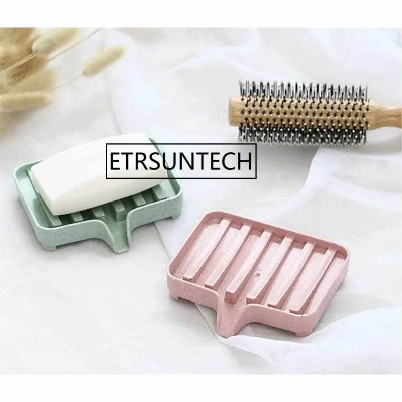 

100pcs Wheat Straw Soap Dishes Storage Holder Soap Box Tray Drain Holder Non Slip Bath Tools