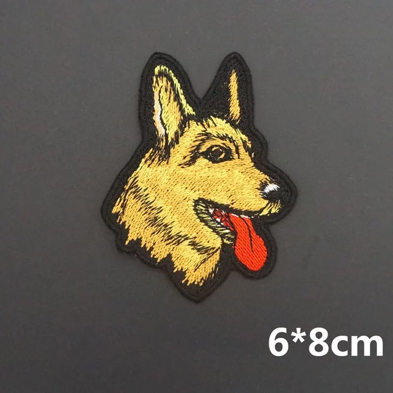 Cute Dog Animal Embroidered Iron-on Back Patches for Kids Clothes Pets Badge Stickers Garment Appliques