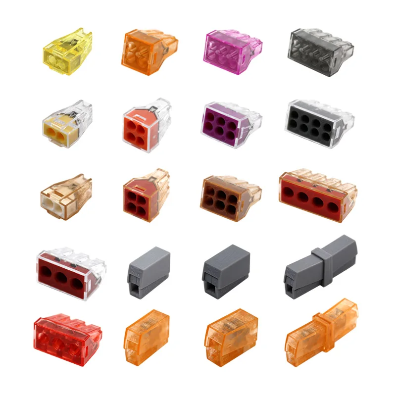 

Wire Electrical Connector Push-in Quick Universal Compact Wiring Led Light Cable Connectors Terminal Block 733 102/104/106/108