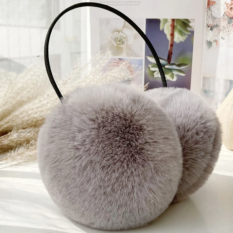 Cute Soft Rabbit Fur Earmuff Natural Fur Hair Earmuffs Winter Warm Warmer Ear Decor Head Decoration White Multicolor Earmuffs