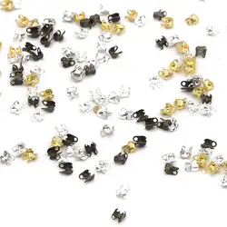 100pcs 2.5x4mm  Jewelry Finding Gold Silver Plated End Crimps Beads Ball Chain Connector Clasp Findings