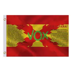 Spain Flag Burgundy And Poem Of The Anthem Of The Spanish Army Tercios With Name Of Party Vox 3x5Ft 90x150cm 100D Polyester
