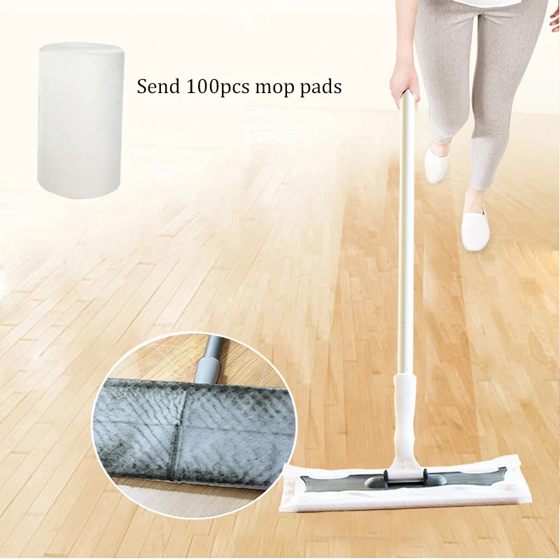 Microfiber Flat Mop with 100 PCS Reusable Fabric Pads Floor Dust Mop for Hardwood, Laminate,Floor Cleaning Tools