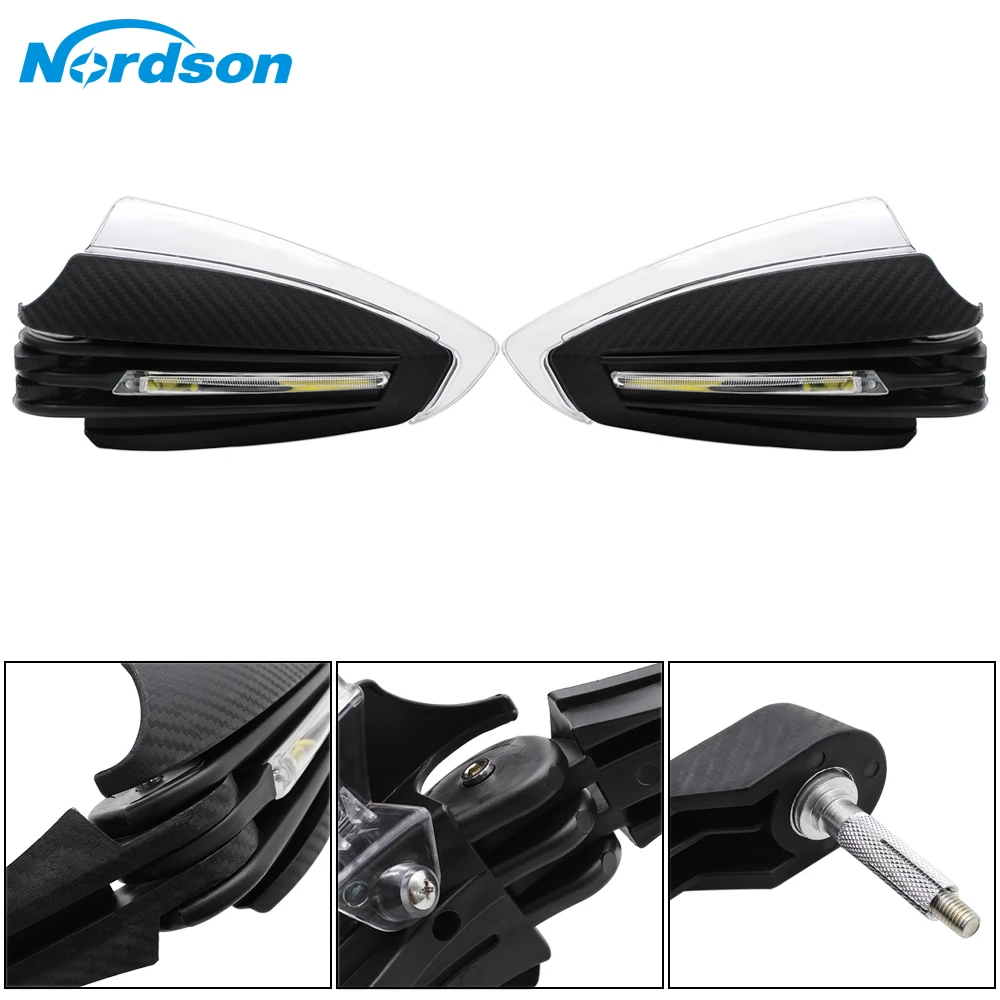 Nordson 7/8'' Motorcycle Handguards LED Turn Signals Hand Protectors handguard Protection for Yamaha BMW Honda KTM Suzuki