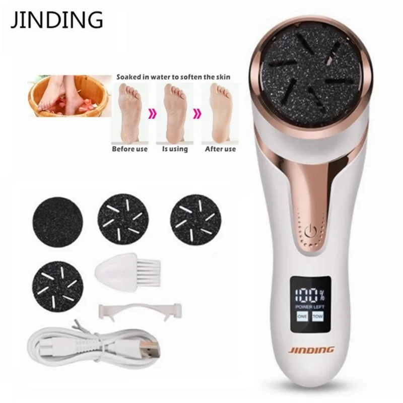 Electric Foot File Care Tool Feet Dead Dry Skin Removal Callus For Leg Cracked Heels Cuticles LCD Display Care Machine