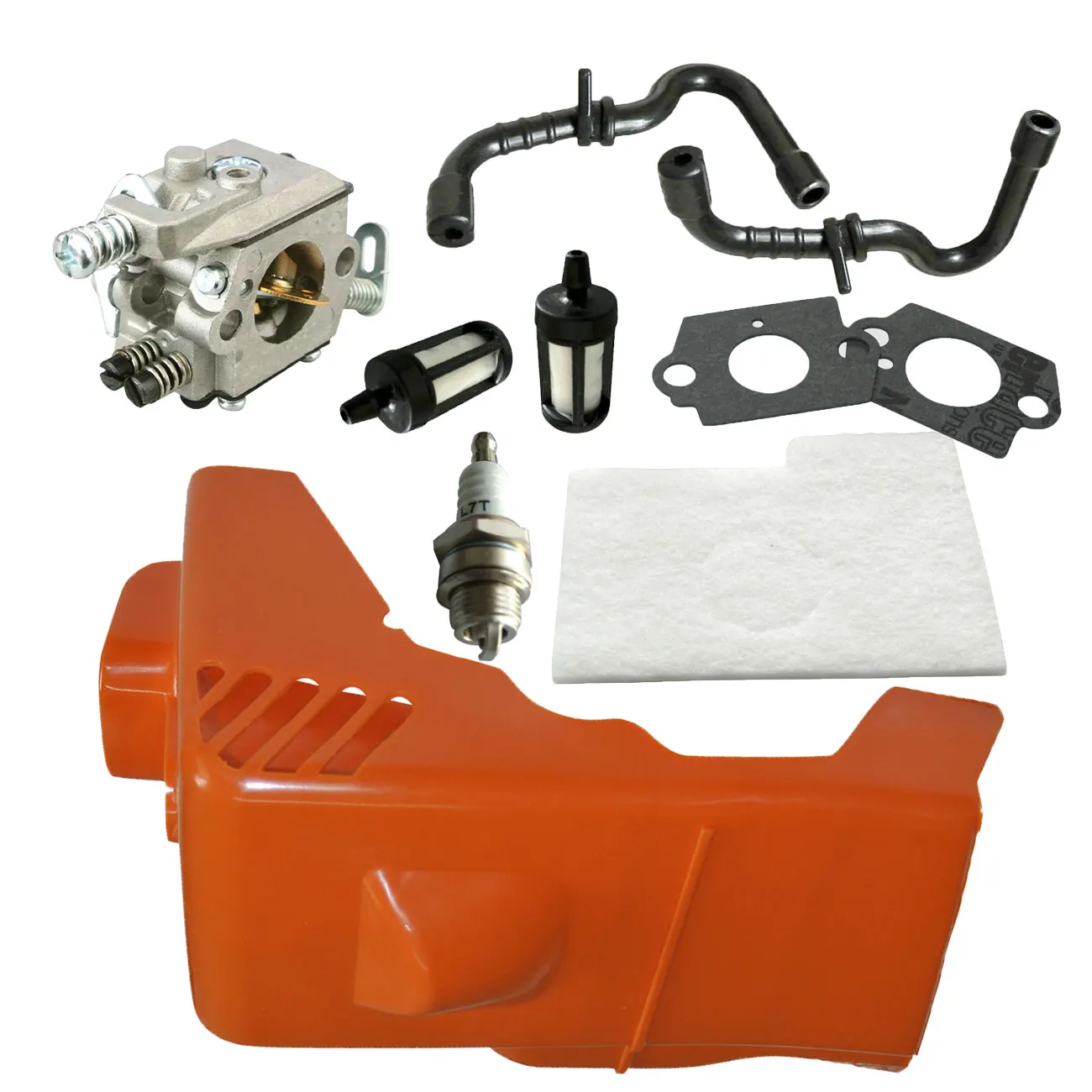 전기 톱 STIHL 017 018 MS180 MS170 용 상단 엔진 실린더 커버 연료/에어 필터 라인 스파크 플러그 키트 교체 부품