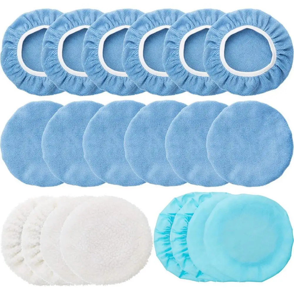 20Pcs Buffing Pad Set Thread 5-6Inch Auto Car Polishing Pad Kit for Car Polisher Tools Accessories