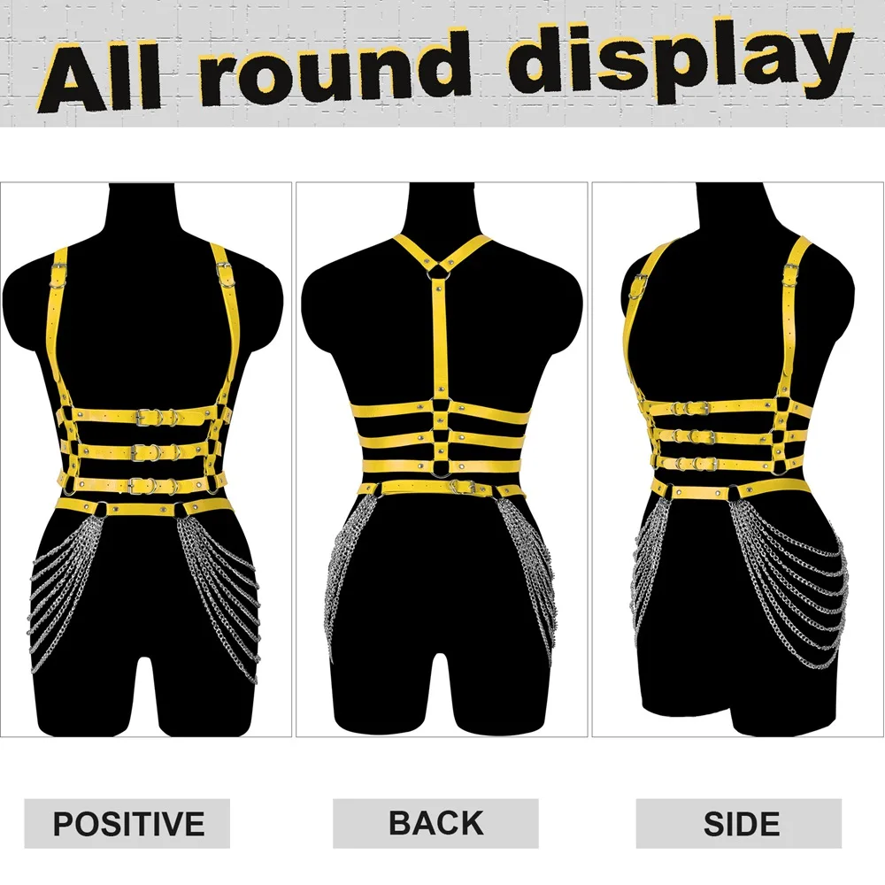 

Newest Womens Elasticity Harness Body Metal Belly Chain Belts Cosplay Sexy Quality Garter Sword Belt Accessories Bikini Fashion