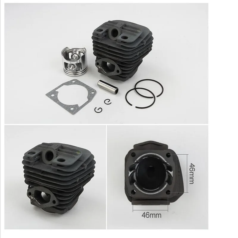 Free Shipping Of 1 Set Ceramic Coated Cylinder Assembly For Zenoah G52 G58 Gasoline Chainsaw Aftermarket Repair&replacement