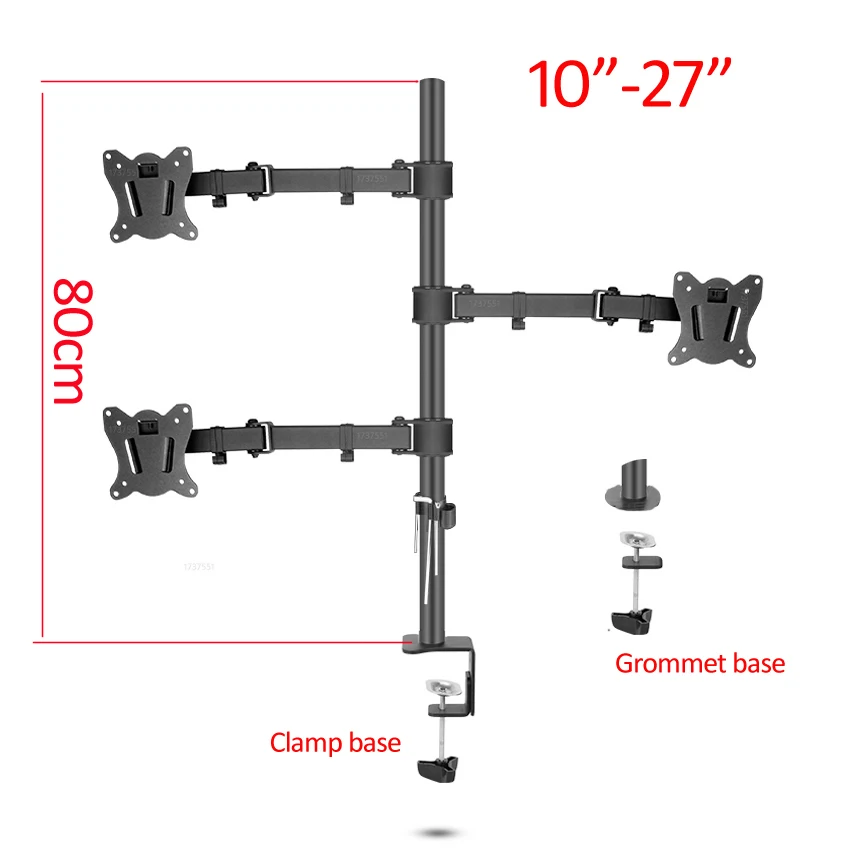 Brazo Triple Monitores Ajustable D-Mount 80cm 12kg - imagen 2