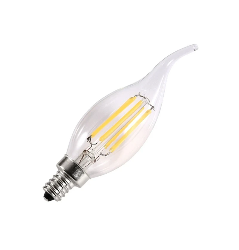 E14 LED Filament Candle Bulb 2W/4W/8W/12W Warm/Cold White AC220-240V 360 Degree C35 C35L Edison Retro Candle Light