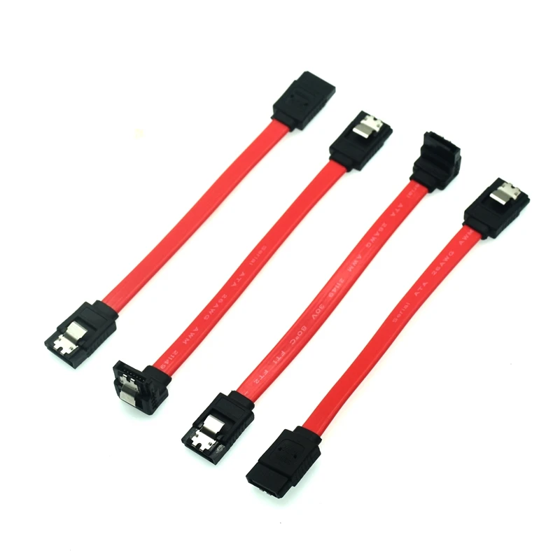 10CM Red Short SATA Cable Serial ATA SATA Line Cable DVD-ROM HDD SSD Data SATA Line 2.5 3.5 inch HDD SATA Serial ATA Cord Wire