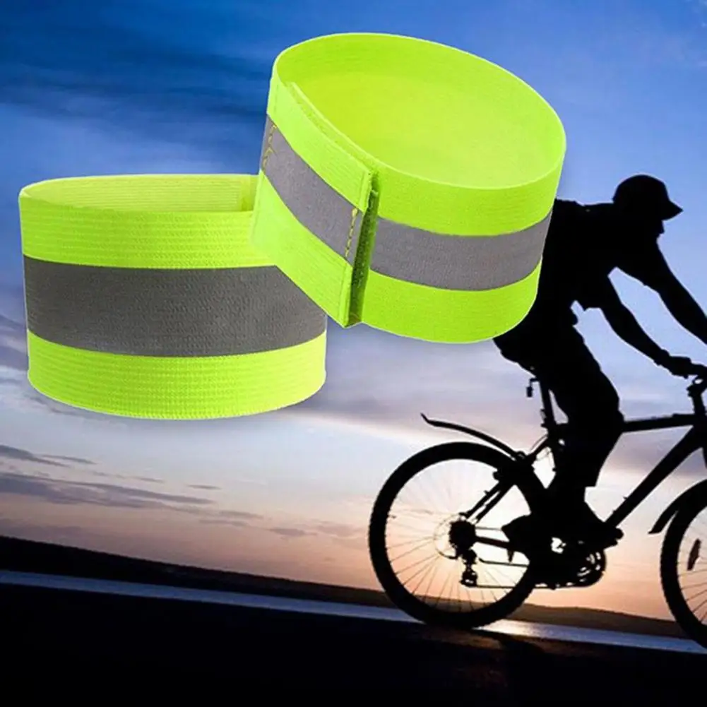 Elastic Arm Band Outdoor Running Jogging Reflective Armband Detachable Polyester Sports Safety Warning Arm Belt for Cycling