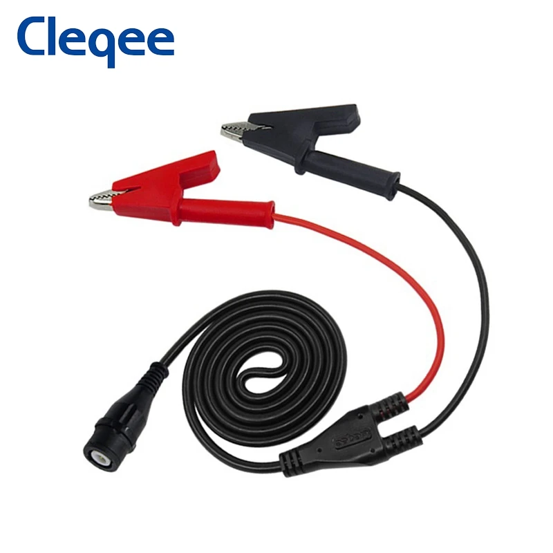 

Cleqee P1205 BNC Male to Dual Alligator Clips Test Leads Coaxial Cable for Oscilloscope Function Generator 120CM