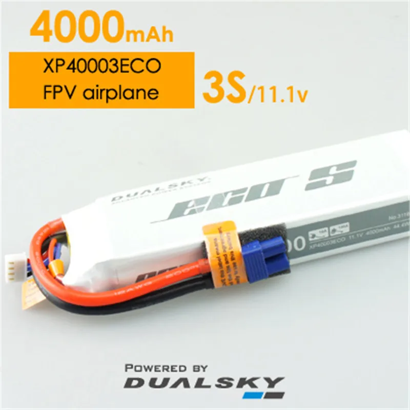 DUALSKY 4000mAh 2S/3S/4S/5S/6S 25C cost-effective LiPo battery with integrated power display function for 125E F3A or 70E 3D