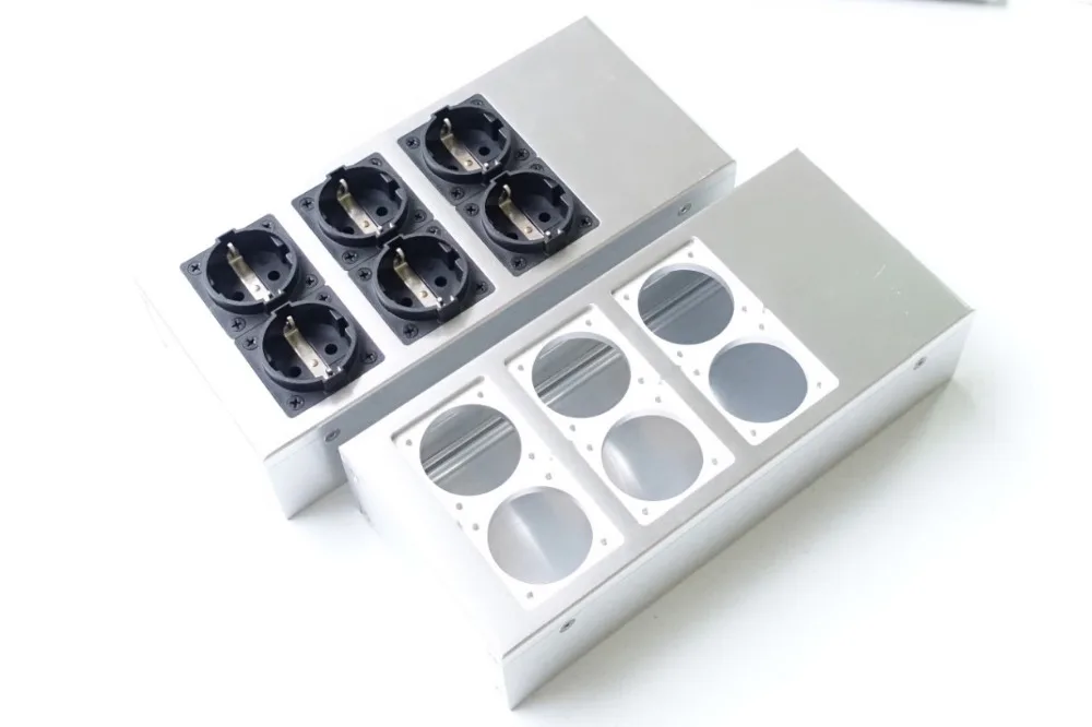 EU standard socket power fitter aluminum DIY shell Installation chassis for audio European plug