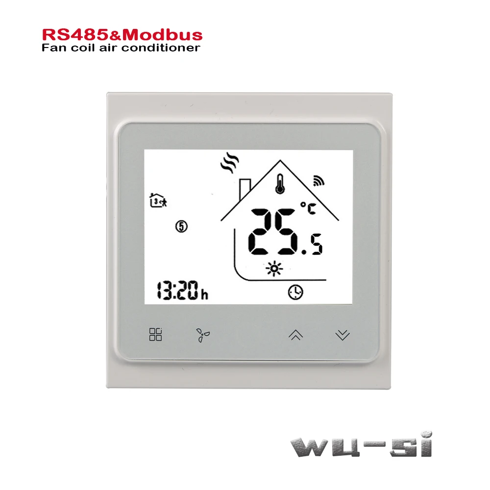 Modbus& RS485 RTU communication 2Pipe thermostat，heat or cool 95-240VAC,Optional 24VAC