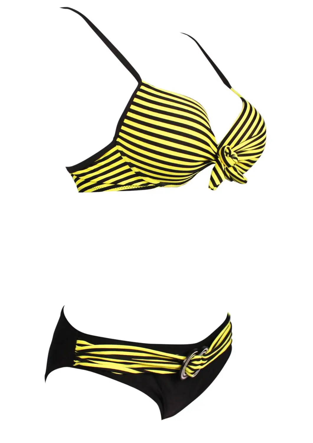 Free shipping Sexy hot New yellow stripe padded Underwire ladies bikini swimwear SWIMSUIT size M L XL shipping within 24hs