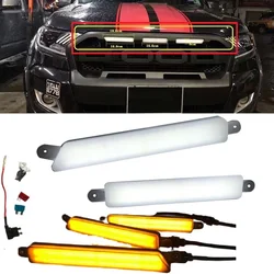 Led Drl Daytime Lights Front Grills Leds Lighting Fog Lamp Lamps For Ford Ranger T8 T7 Everest 2018-2020 2021 After Market Grill