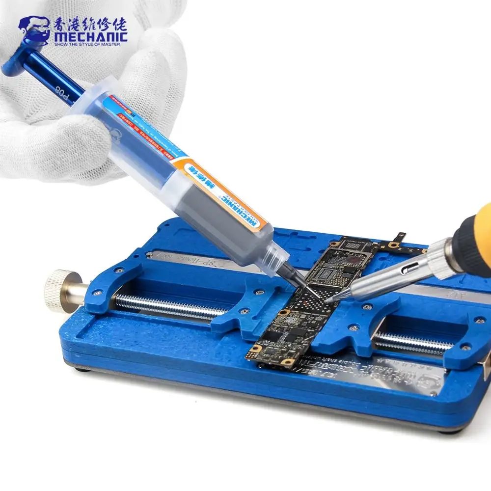 MECHANIC P08 P09 Aluminum Alloy Tube Piston Solder Paste Flux Booster Manual Syringe Plunger Dispenser Propulsion Repair Tool