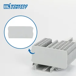 100Pcs D-ST-2.5-TW End Cover For PT2.5/ST2.5-TW 3 Wire Connector ST 2.5 PT 2.5 Twin Din Rail Terminal Block D-ST 2.5-TWIN Plate