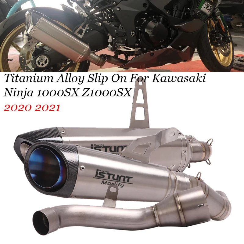 Slip On For Kawasaki Ninja 1000SX Z1000SX 2020 2021 Motorcycle Full System Exhaust Escape Moto Link Pipe Muffler Titanium Alloy