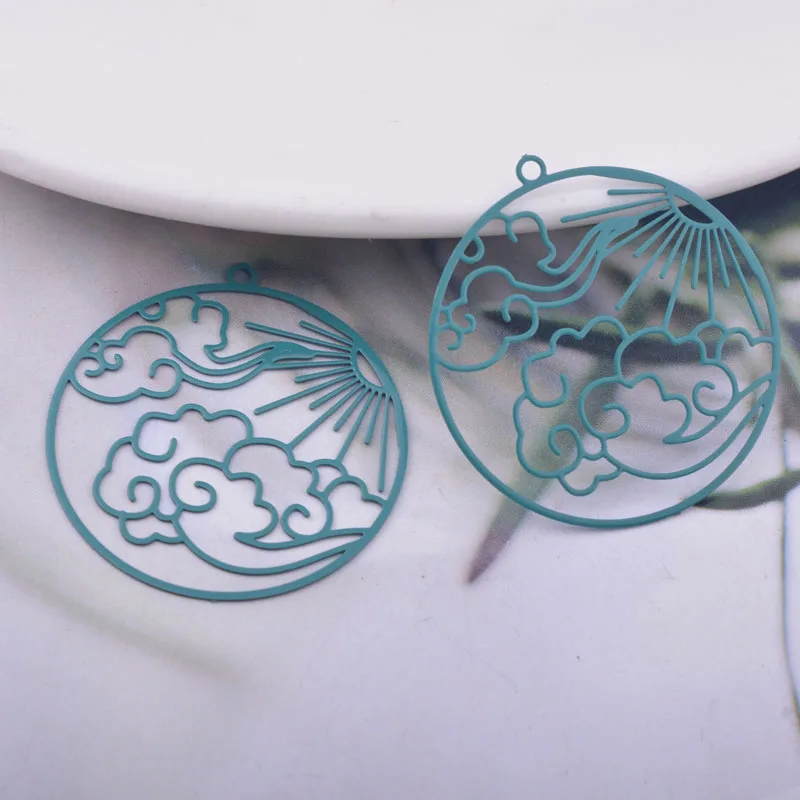 30 Stück AB6285 32*30mm lackierte Messing-Sonnen- und Wolken-Anhänger für DIY-Schmuck und Ohrring-Zubehör – Detail 12