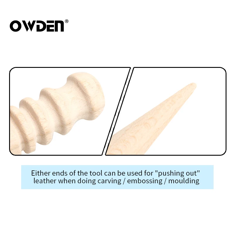 OWDEN Multi-Size Burnishing Rod Leather Craft Round Wood DIY Edges Slicker