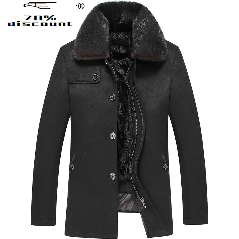 

2020 Real Mink Fur Coat Men Winter Jacket Warm Wool Cashmere Coats Mens Mink Jackets Parka Hombre I-2222402 KJ2300